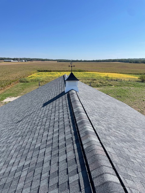 Colonial Slate Pole Barn with cupola installed